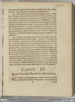 Caput. III. Quoad Analysin Homiletico-Rhetoricam