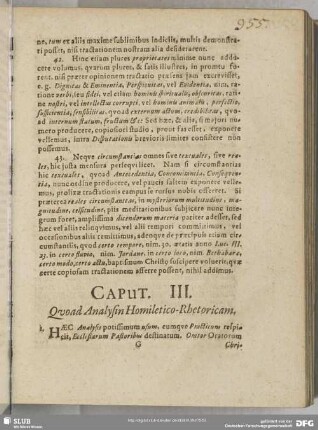 Caput. III. Quoad Analysin Homiletico-Rhetoricam