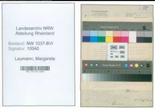 Entnazifizierung Margarete Laumann , geb. 00.00.0000 ()