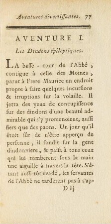 Aventure I. Les Dindons épileptiques