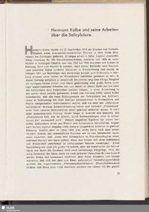 Hermann Kolbe und seine Arbeiten über die Salicylsäure