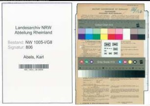 Entnazifizierung Karl Abels , geb. 26.05.1900 (staedtischer Angestellter)