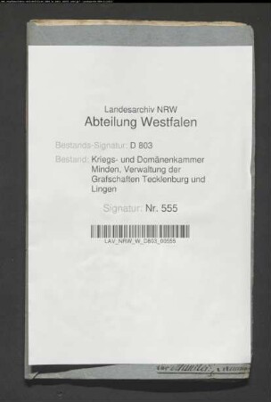 Die von dem Erbmühlenpächter Brüseke für die Mühlenpacht der Ölmühle zum Kirchstapel berichtigte Kaution