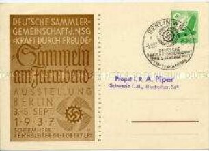 Postkarte zur Ausstellung "Sammeln am Feierabend"