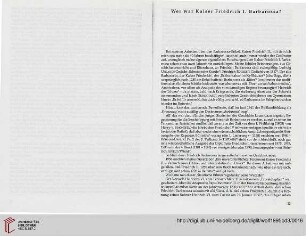 Wer war Kaiser Friedrich I. Barbarossa?