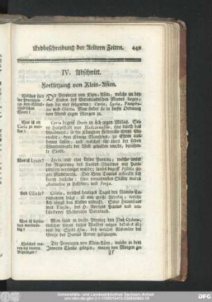 IV. Abschnitt. Fortsetzung von Klein-Asien.