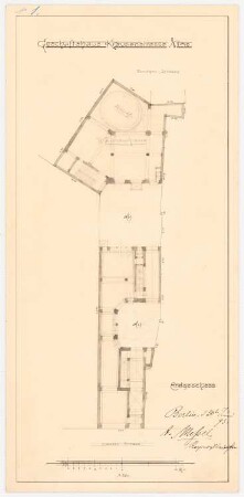 Etagenwohn- und Geschäftshaus Krausenstraße 40, Berlin: Grundriss EG, 1:200