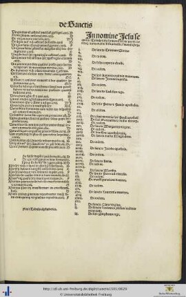 Tabula secunda sermonum in hac parte contentorum iuxta ordinem festivitatum