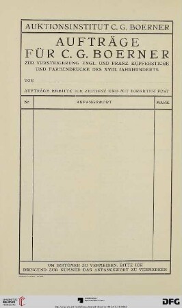 Aufträge für C.G. Boerner
