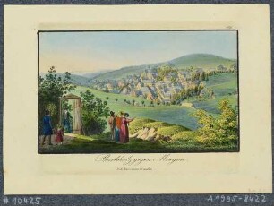 Buchholz (ab 1945 Annaberg-Buchholz) mit der St. Katharinenkirche, aus südöstlicher Richtung