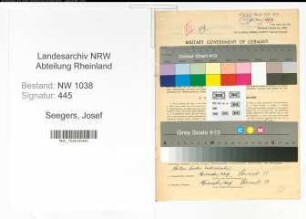 Entnazifizierung Josef Seegers , geb. 21.12.1894 (Angestellter)