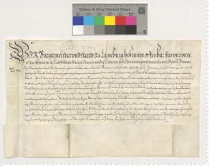 Bürgermeister und Rat verkaufen Ilsebe Ditmers, Hausfrau des Bürgermeisters Lutke von Dassel, für 500 Reichstaler eine Rente von 25 Talern.