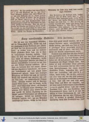 Kurze vaterländische Geschichte (Erste Fortsetzung).