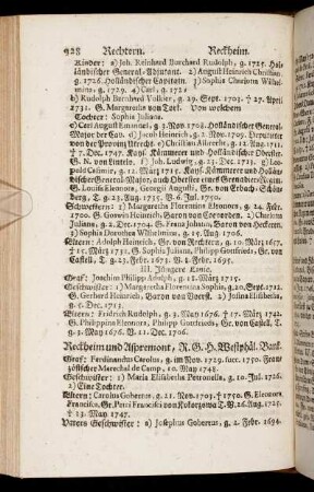 Reckheim und Aspremont,[...] - Schlitz, genannt Görtz.