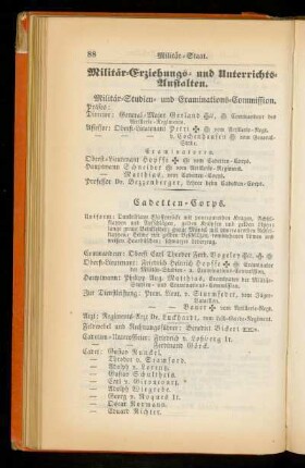 Militär=Erziehungs= und Unterrichtsanstalten.