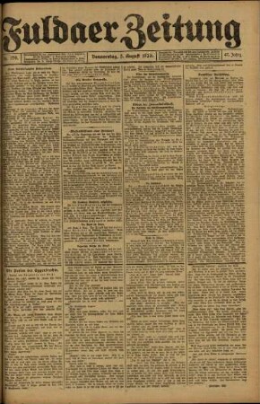 Ausgabe vom Donnerstag, den 05. August 1920.