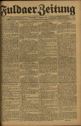 Ausgabe vom Donnerstag, den 05. August 1920.