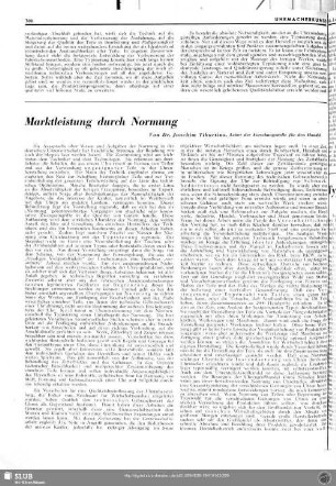 Marktleistung durch Normung