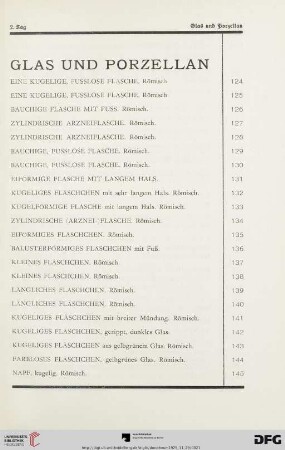 Glas und Porzellan (Nr. 124-191)