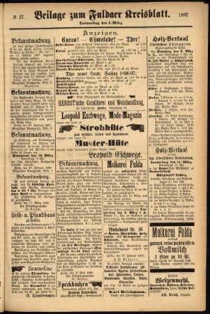 Zweite Ausgabe vom Donnerstag, den 04. März 1897.