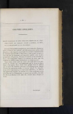 Colonies anglaises.