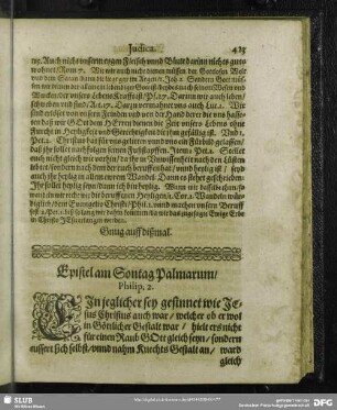 Epistel am Sontag Palmarum, Philip. 2.