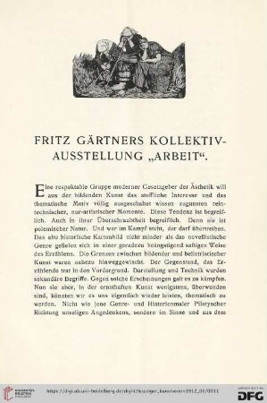 Friz Gärtners Kollektivausstellung "Arbeit"