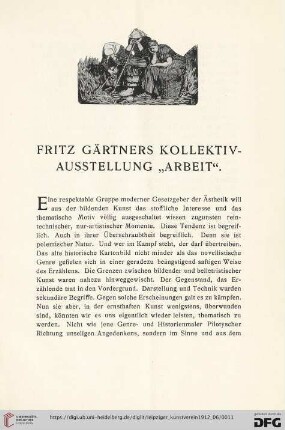 Friz Gärtners Kollektivausstellung "Arbeit"
