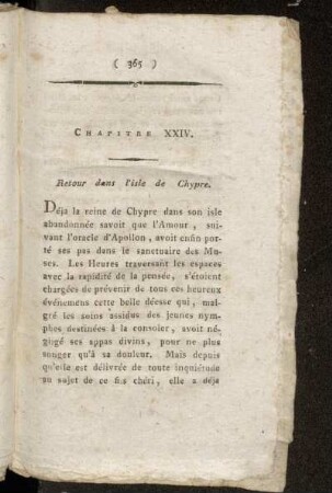 Chapitre XXIV. Retour dans lísle de Chypre.
