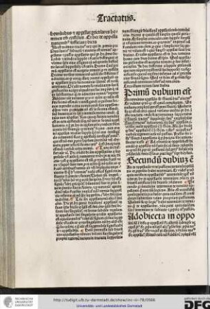 Iste est decimus tractatus eorum qui in proemio prelibati sunt eius subiectum et materia est terminus appellans et passio appellatio...