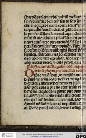 Item oratio sancti Augustini ad impetrandum gratiam digne laudandi deum.