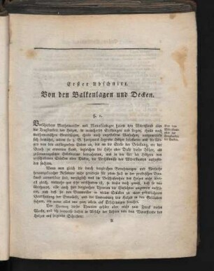 Erster Abschnitt. Von den Balkenlagen und Decken