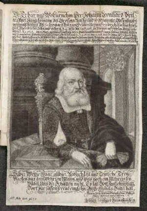 Kupferstich: Der Erbar und Wolfürnehm Herr Johann Leonhard Beil der Älter (Porträt)