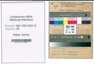 Entnazifizierung Emma Kalwa , geb. 22.06.1907 ()