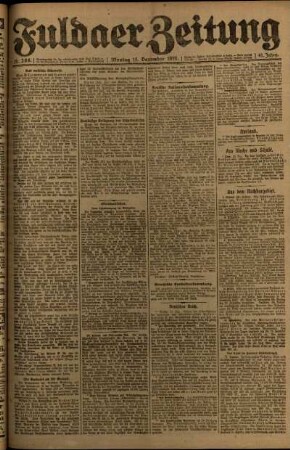 Erste Ausgabe vom Montag, den 15. Dezember 1919.