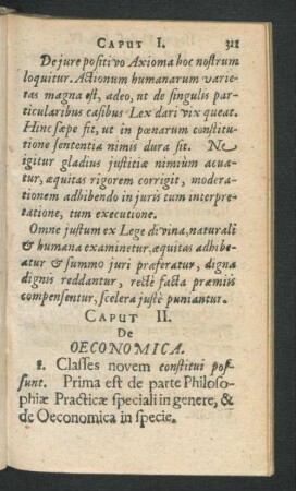 Caput II. De Oeconomica.