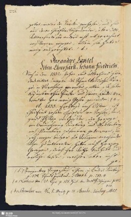 2. Capitel. Leben Churfürst Johann Friedrichs.