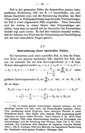 § 3. Betrachtung eines speziellen Falles.
