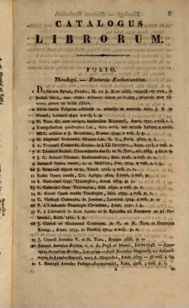 Catalogi, 2. Catalogus librorum praestantissimorum