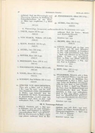 b) Planmäßige (beamtete) außerordentliche Professoren seit 1920