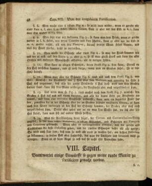 VIII. Capitel. Beantwortet einige Einwürffe so gegen meine runde Manier zu fortificiren gemacht worden