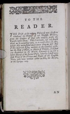 To the Reader