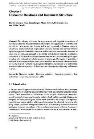 Discourse Relations and Document Structure