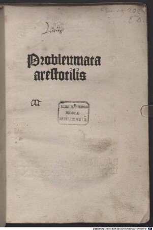 Problemata Aristotelis 'Omnes homines ...'