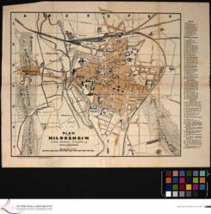 Plan von Hildesheim nebst nächster Umgebung