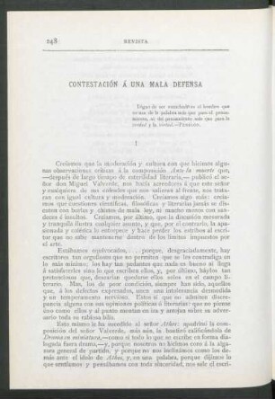 Contestación a una mala defensa