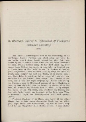 H. Brøchner: Bidrag til Opfattelsen af Filosofiens historiske Udvikling (1869)