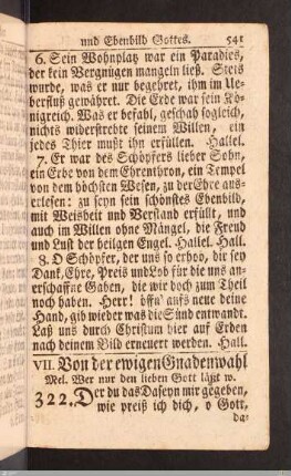 Von der ewigen Gnadenwahl.
