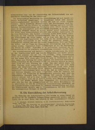 II. Die Entwicklung der Arbeitsbewertung