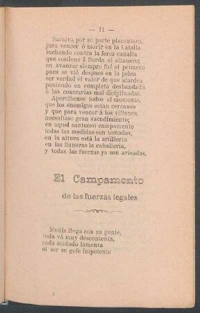 El campamento de las fuerzas legales